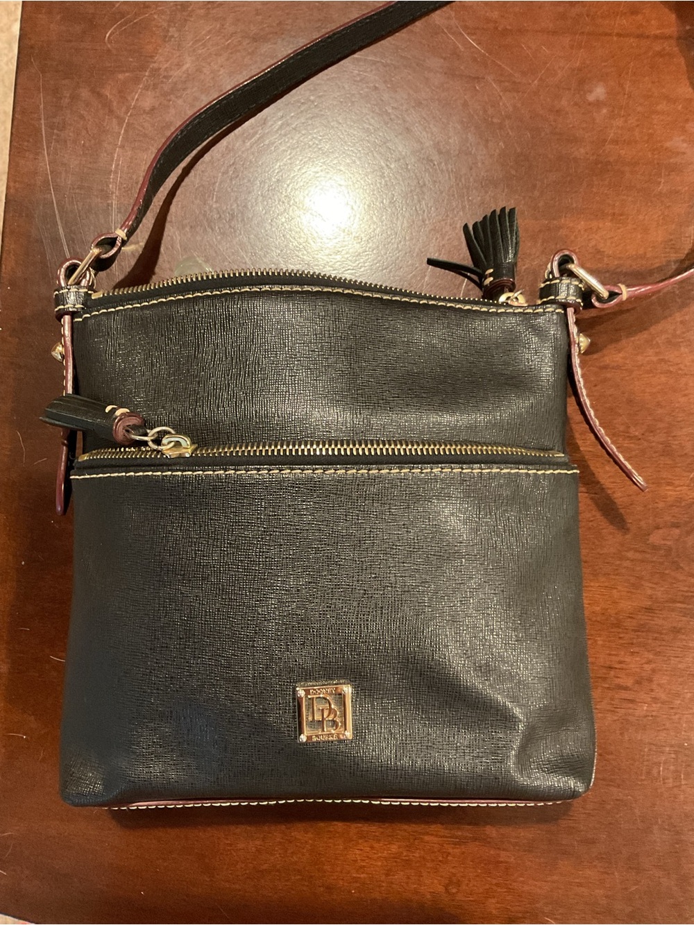 Dooney & Bourke Black Crossbody with Gold Hardware